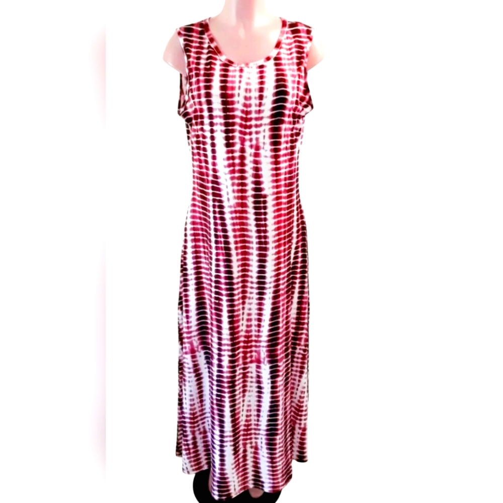 MT Collection Red A-line Maxi Dress w Pockets XL